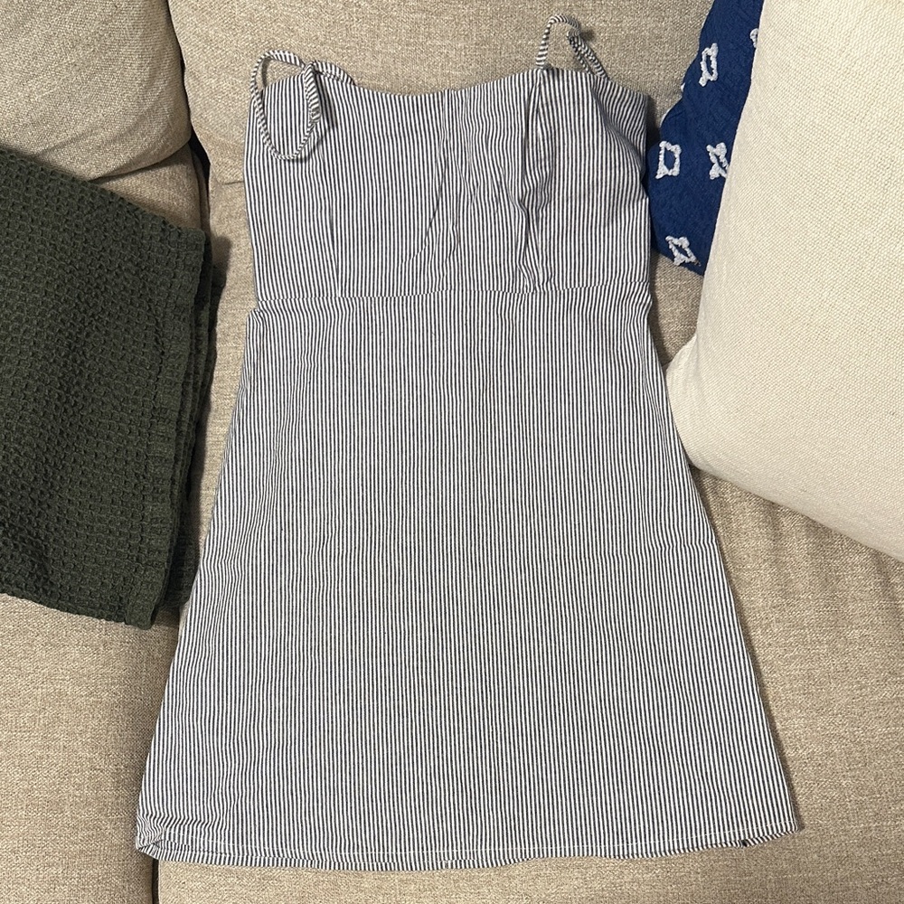 Brandy Melville Striped Mini Dress in Navy and White